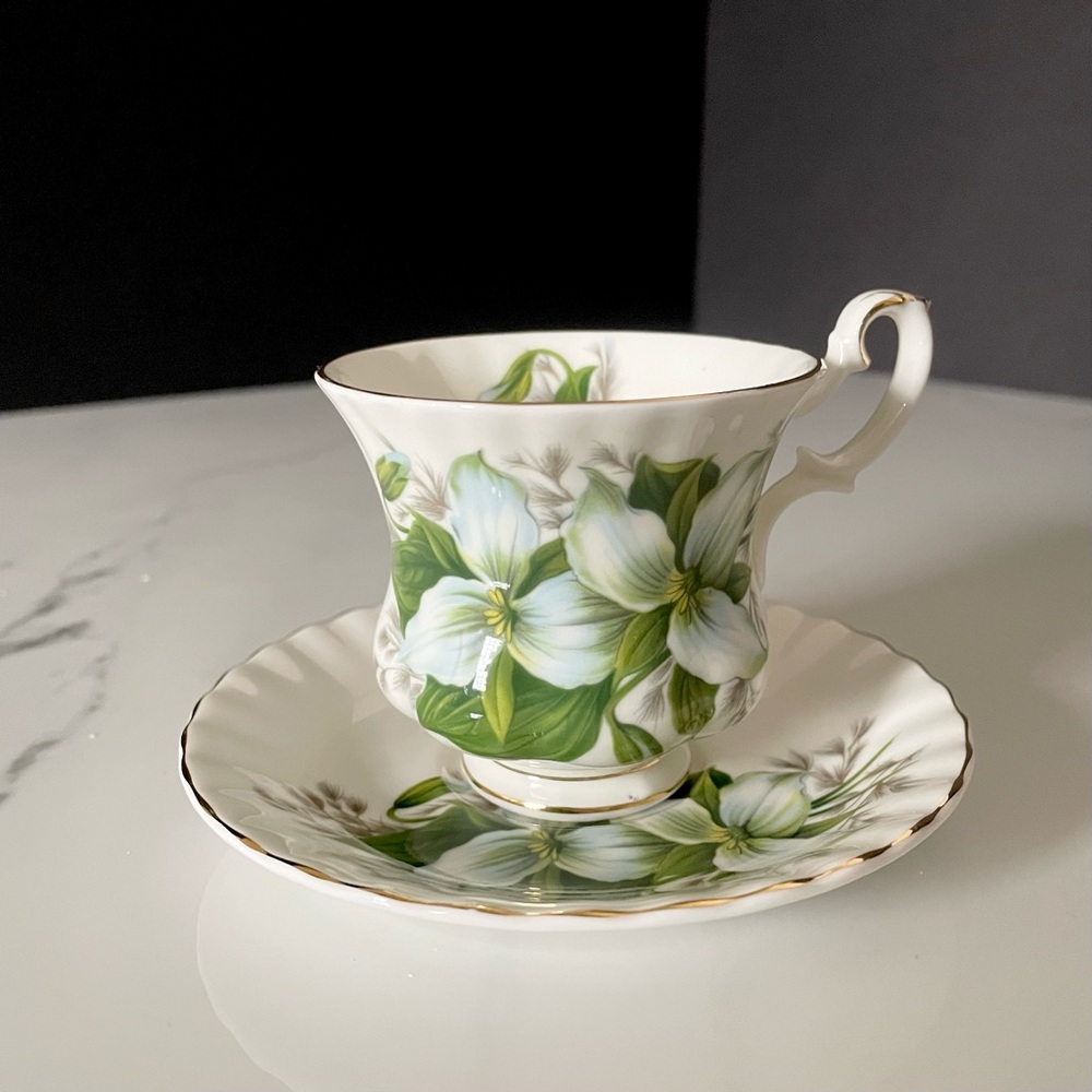 Trillium Demitasse Cup & Saucer by Royal Albert